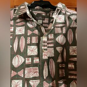 Kahala men’s pullover cotton front pocket Hawaiian shirt UNIQUE!